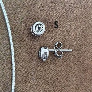 Silpada 925 Sterling Silver CZ Post Earrings P1150